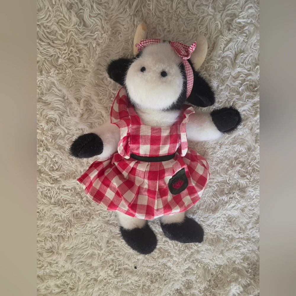 Red Gingham Cow Plush Stuffed Animal - Kids Toy